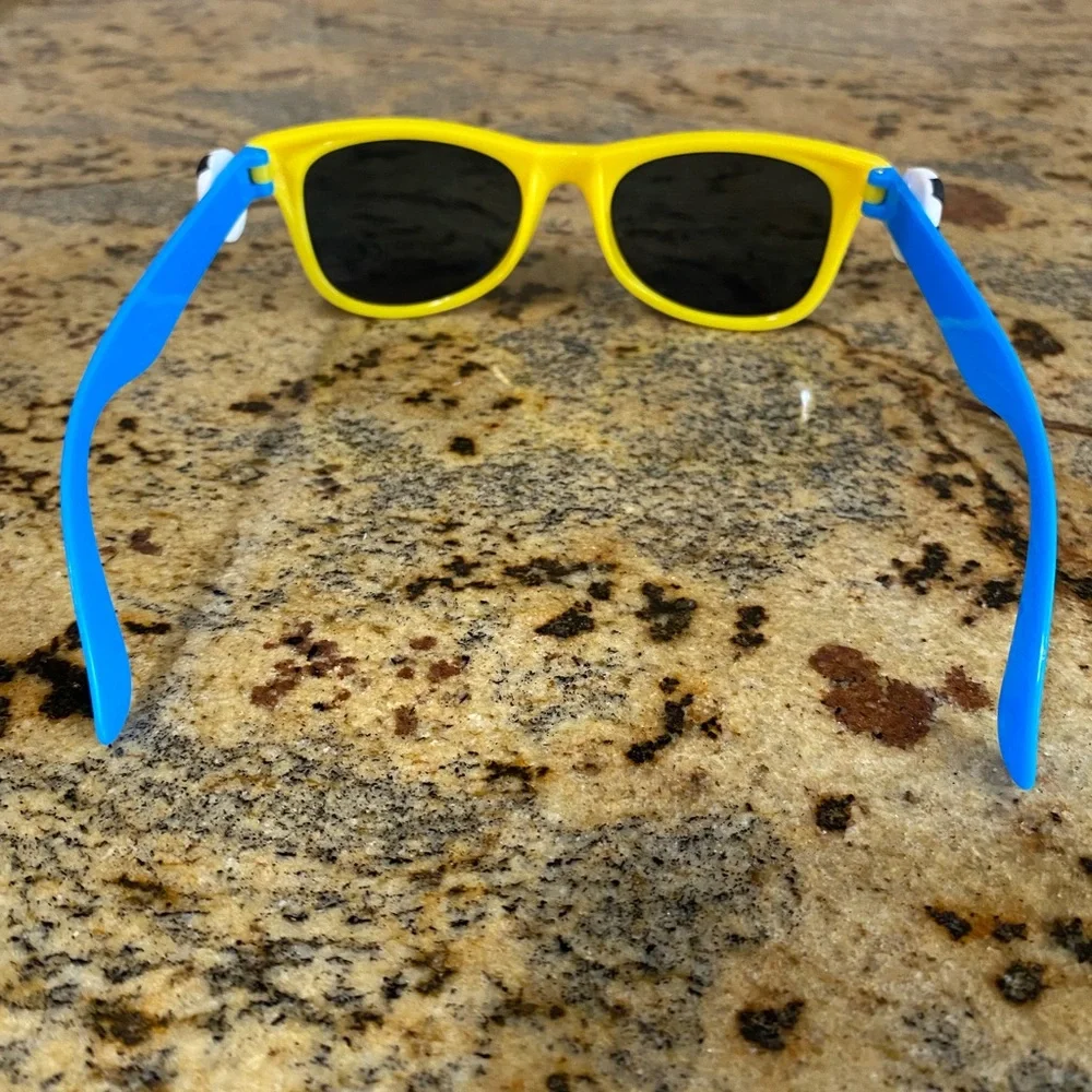 Kids blue and yellow soccer sunglasses